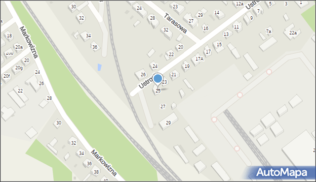 Kielce, Ustronie, 25, mapa Kielc