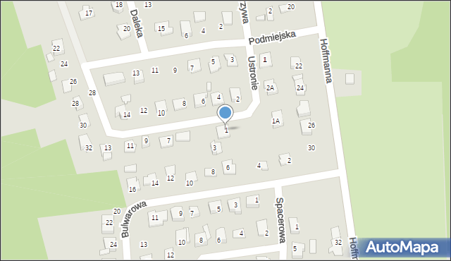 Koronowo, Ustronie, 1, mapa Koronowo