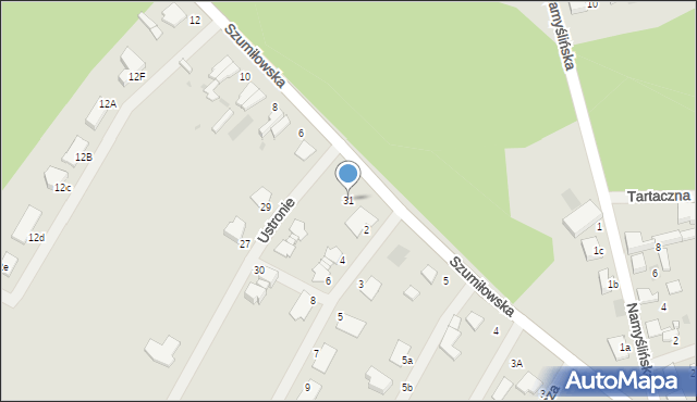 Kostrzyn nad Odrą, Ustronie, 31, mapa Kostrzyn nad Odrą