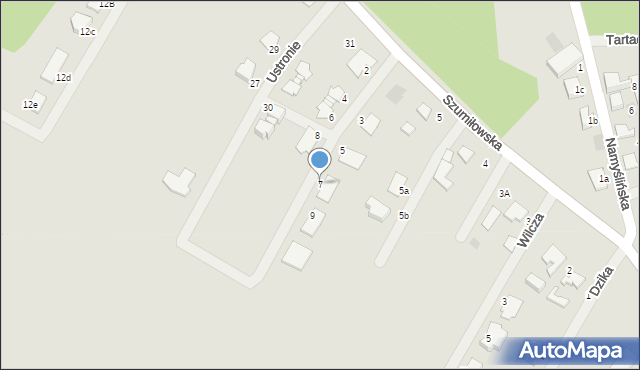 Kostrzyn nad Odrą, Ustronie, 7, mapa Kostrzyn nad Odrą