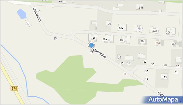 Kozery, Ustronna, 13, mapa Kozery