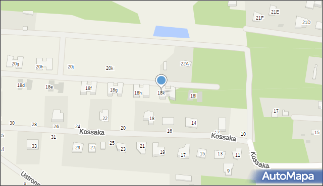 Kozery, Ustronna, 18k, mapa Kozery