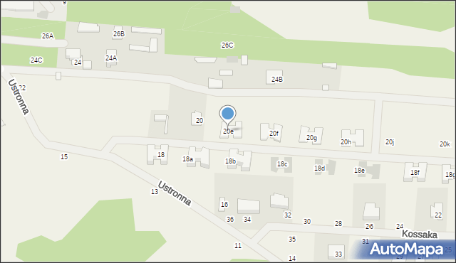 Kozery, Ustronna, 20e, mapa Kozery