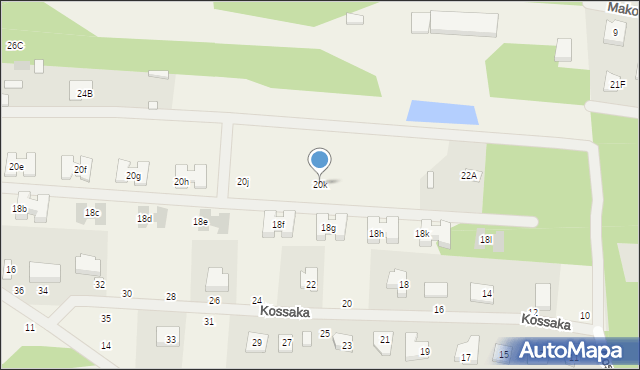 Kozery, Ustronna, 20k, mapa Kozery