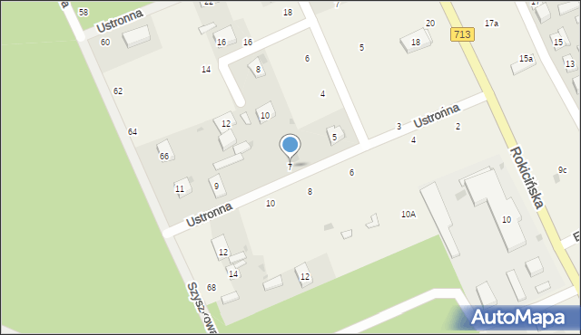 Kraszew, Ustronna, 7, mapa Kraszew