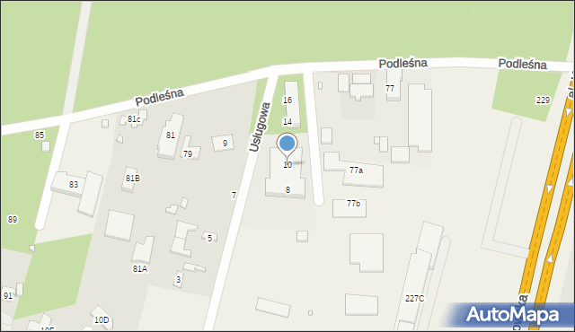 Łazy, Usługowa, 10, mapa Łazy