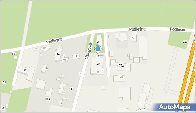 Łazy, Usługowa, 12, mapa Łazy