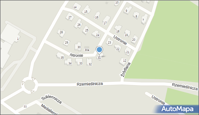 Leszno, Ustronie, 31, mapa Leszno