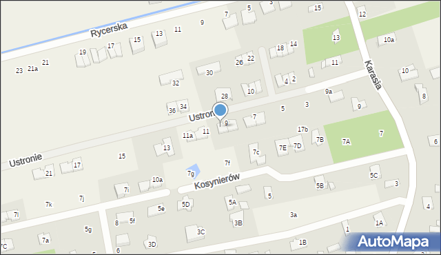 Mroków, Ustronie, 9a, mapa Mroków