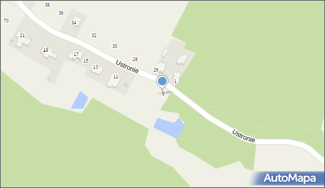 Nawra, Ustronie, 9, mapa Nawra
