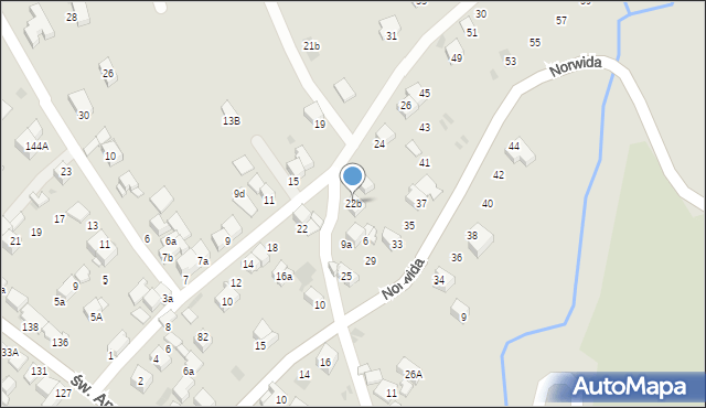 Nowy Targ, Ustronie, 22b, mapa Nowego Targu