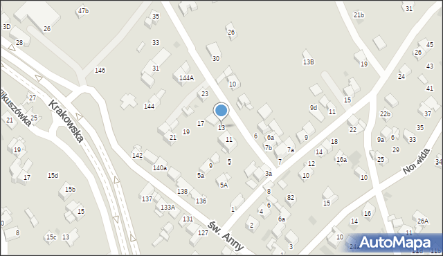 Nowy Targ, Ustronie Górne, 13, mapa Nowego Targu