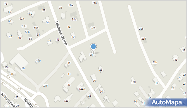 Nowy Targ, Ustronie Górne, 28, mapa Nowego Targu