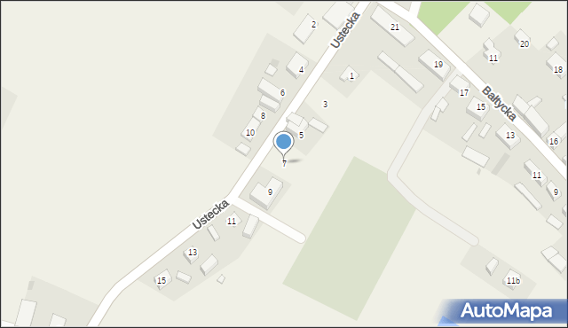 Objazda, Ustecka, 7, mapa Objazda