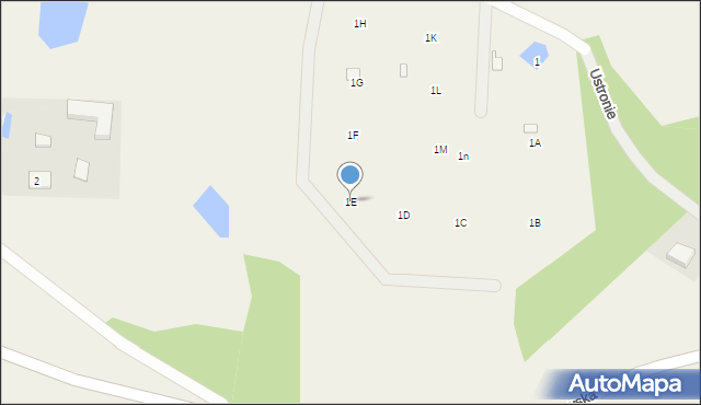 Piekło Dolne, Ustronie, 1E, mapa Piekło Dolne