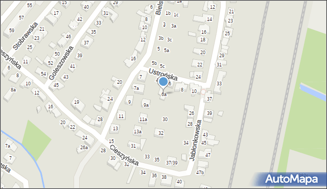 Poznań, Ustrońska, 6a, mapa Poznania