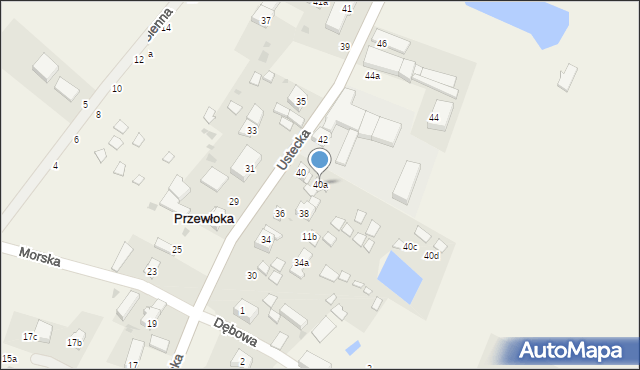 Przewłoka, Ustecka, 40a, mapa Przewłoka