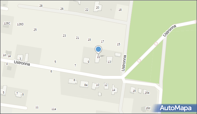 Rurzyca, Ustronna, 11, mapa Rurzyca