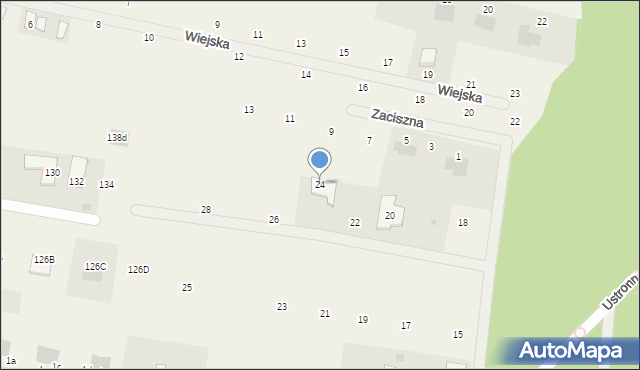 Rurzyca, Ustronna, 24, mapa Rurzyca