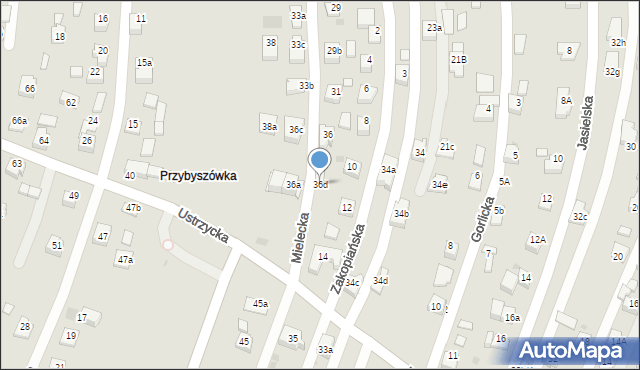 Rzeszów, Ustrzycka, 36d, mapa Rzeszów