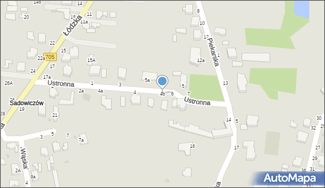 Skierniewice, Ustronna, 4b, mapa Skierniewic