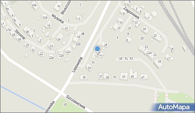 Szczecin, Ustowska, 29, mapa Szczecina
