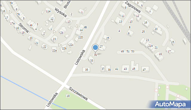 Szczecin, Ustowska, 31, mapa Szczecina