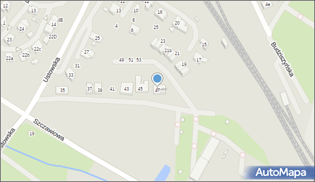 Szczecin, Ustowska, 47, mapa Szczecina