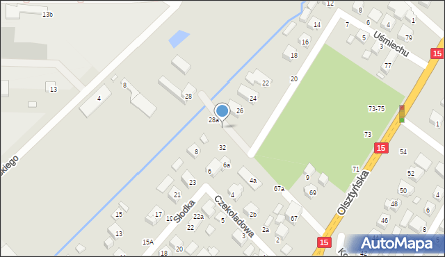 Toruń, Uśmiechu, 30, mapa Torunia