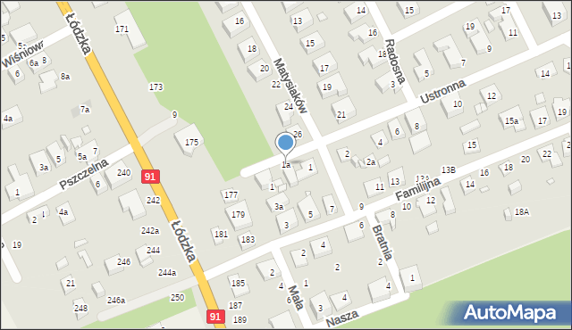 Toruń, Ustronna, 1a, mapa Torunia