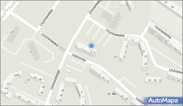 Tychy, Ustronna, 1, mapa Tychów