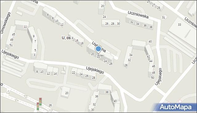 Tychy, Ustronna, 22, mapa Tychów