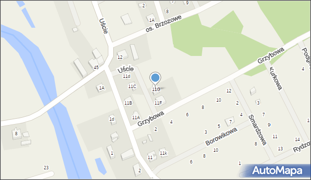 Uście, Uście, 11G, mapa Uście