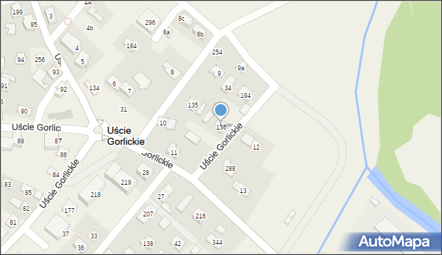 Uście Gorlickie, Uście Gorlickie, 136, mapa Uście Gorlickie