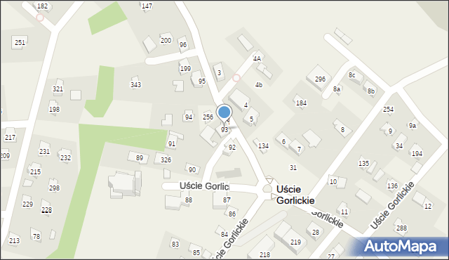 Uście Gorlickie, Uście Gorlickie, 93, mapa Uście Gorlickie