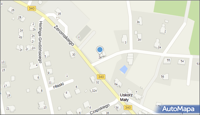 Uskorz Mały, Uskorz Mały, 1a, mapa Uskorz Mały