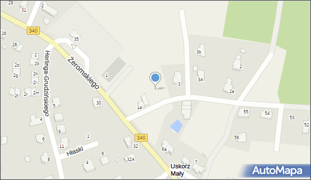 Uskorz Mały, Uskorz Mały, 1d, mapa Uskorz Mały