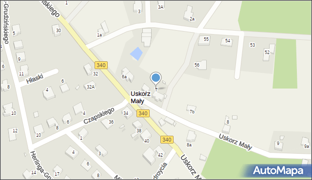 Uskorz Mały, Uskorz Mały, 7, mapa Uskorz Mały