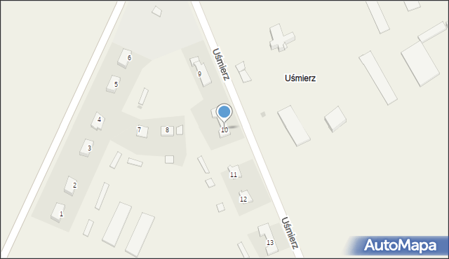 Uśmierz, Uśmierz, 10, mapa Uśmierz
