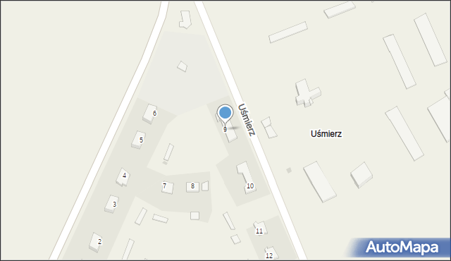Uśmierz, Uśmierz, 9, mapa Uśmierz