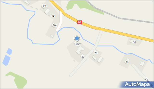 Ustjanowa Dolna, Ustjanowa Dolna, 32a, mapa Ustjanowa Dolna