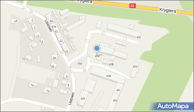 Ustowo, Ustowo, 40a, mapa Ustowo