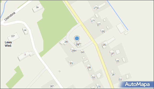 Ustrobna, Ustrobna, 258, mapa Ustrobna
