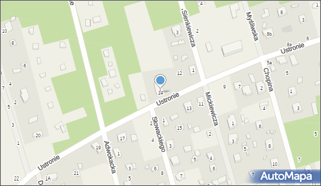 Ustronie, Ustronie, 14, mapa Ustronie