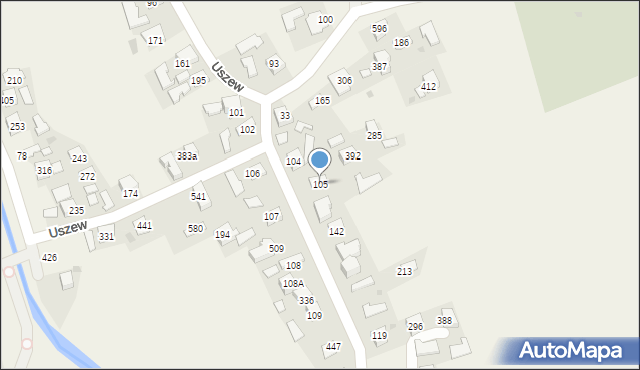 Uszew, Uszew, 105, mapa Uszew