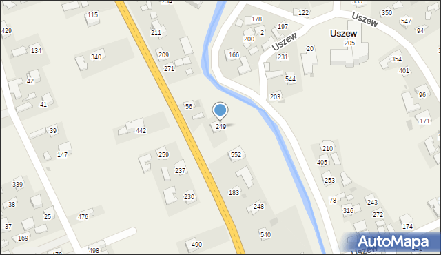 Uszew, Uszew, 249, mapa Uszew