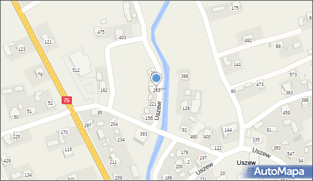Uszew, Uszew, 263, mapa Uszew