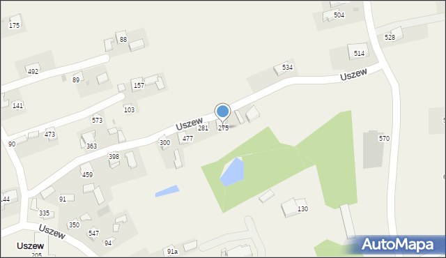 Uszew, Uszew, 275, mapa Uszew