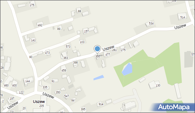 Uszew, Uszew, 300, mapa Uszew