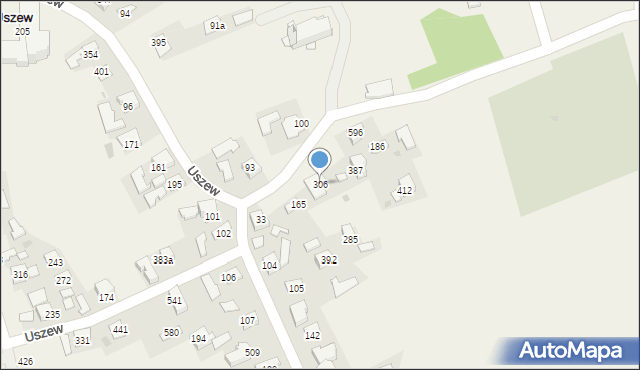 Uszew, Uszew, 306, mapa Uszew